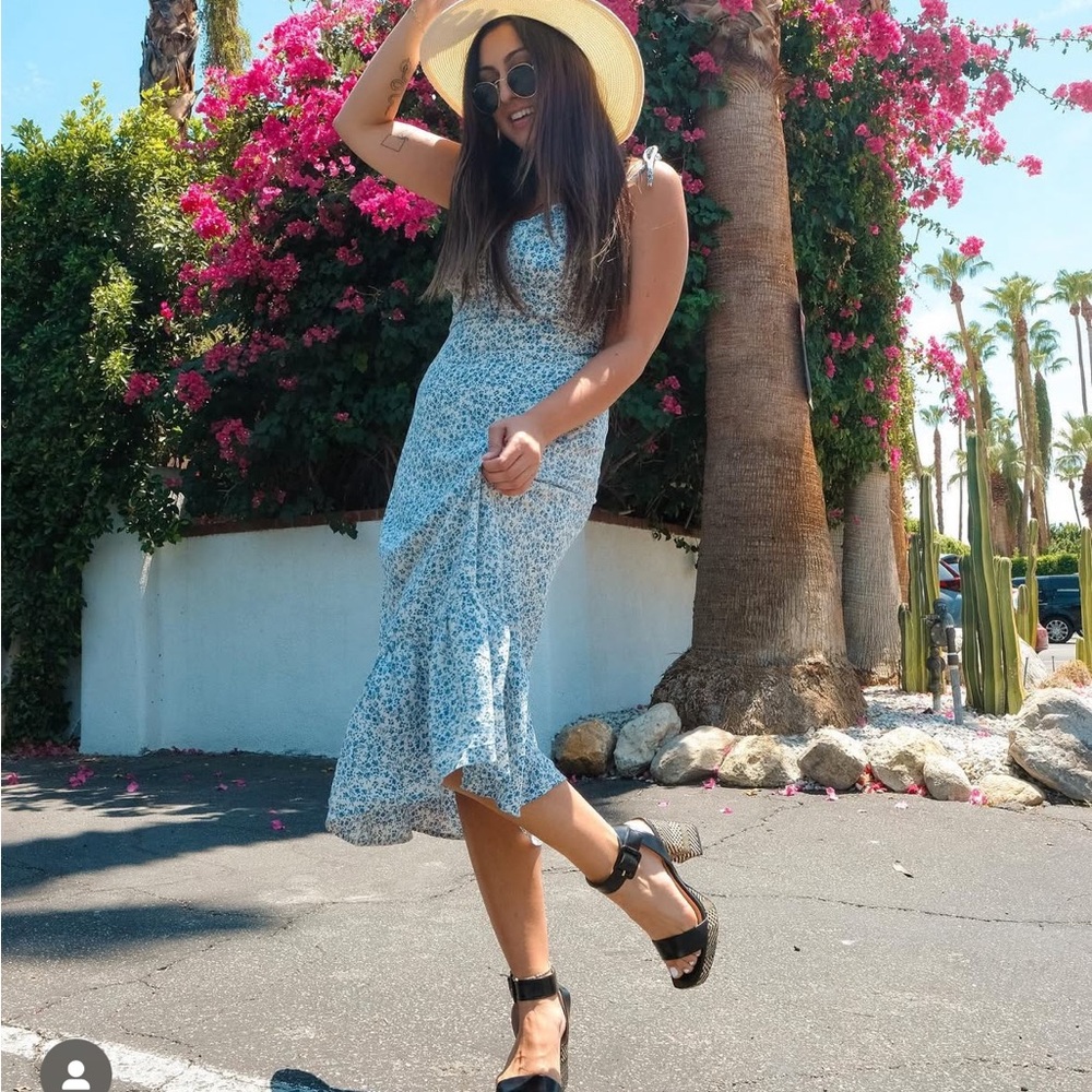 J.ING Blue Scoop Neck Sundress Midi